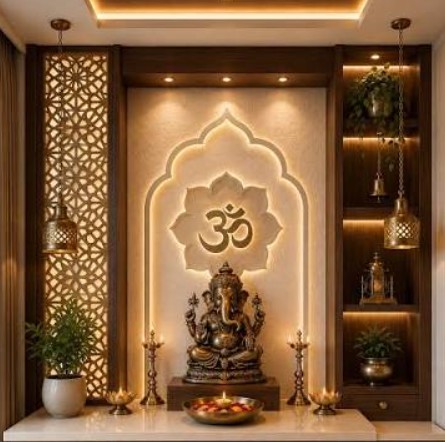Backlit CNC Jaali Pooja Unit