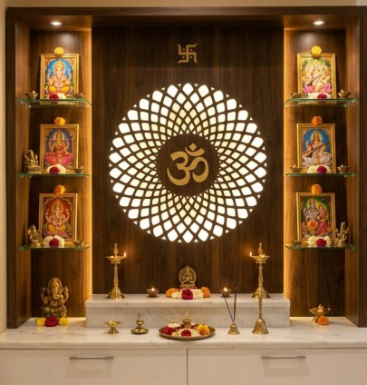 Backlit CNC Jaali Mandir